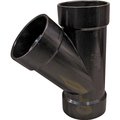 Genova CANPLAS Pipe Wye, 3 in, Hub, ABS, Black 102303LBC